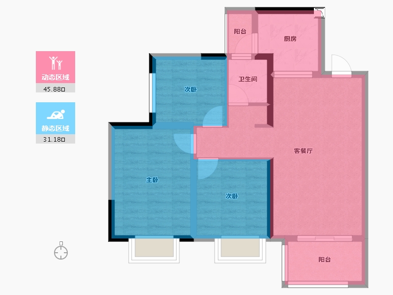 四川省-成都市-新城金樾澜湾名邸-68.33-户型库-动静分区