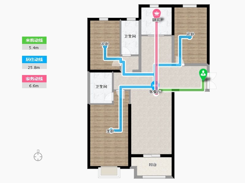 陕西省-榆林市-和顺嘉苑-123.99-户型库-动静线