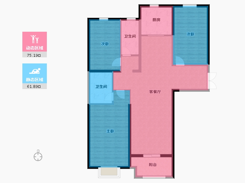 陕西省-榆林市-和顺嘉苑-123.99-户型库-动静分区