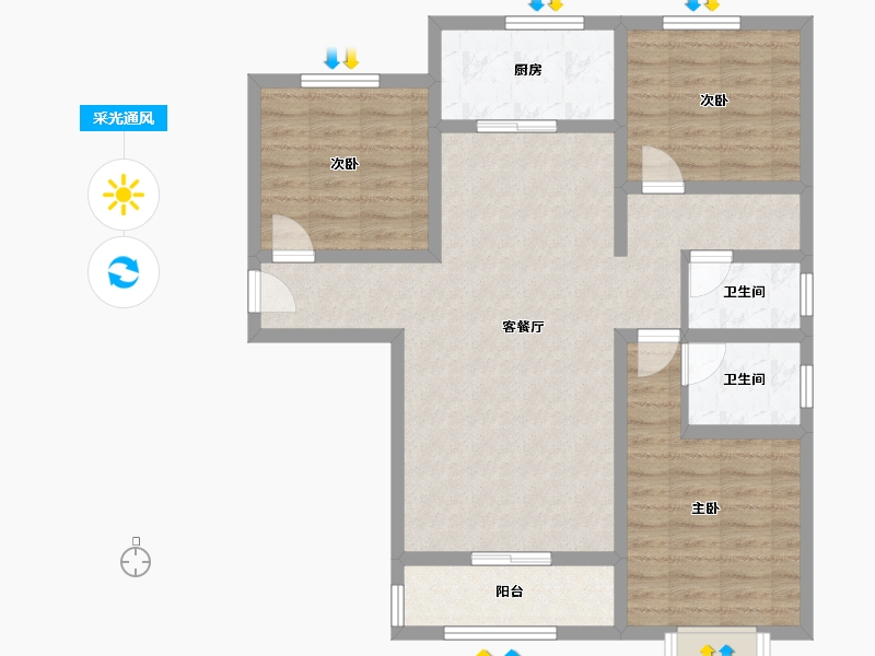 河南省-南阳市-宏杰-88.69-户型库-采光通风