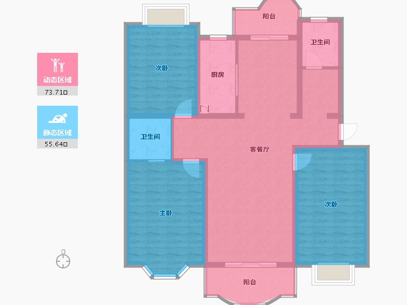 浙江省-嘉兴市-嘉都名苑-116.84-户型库-动静分区