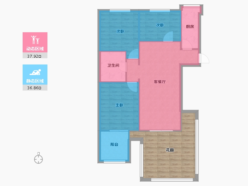 河北省-沧州市-泰古・香槟郡-85.84-户型库-动静分区