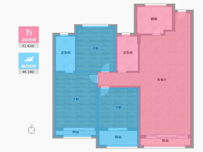 江苏省-苏州市-中骏天荟-87.99-户型库-动静分区