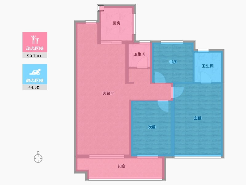 陕西省-咸阳市-九鼎汇-93.68-户型库-动静分区