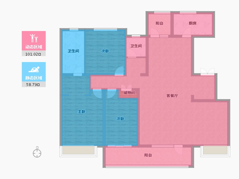 山东省-日照市-爱情芳华里-143.97-户型库-动静分区