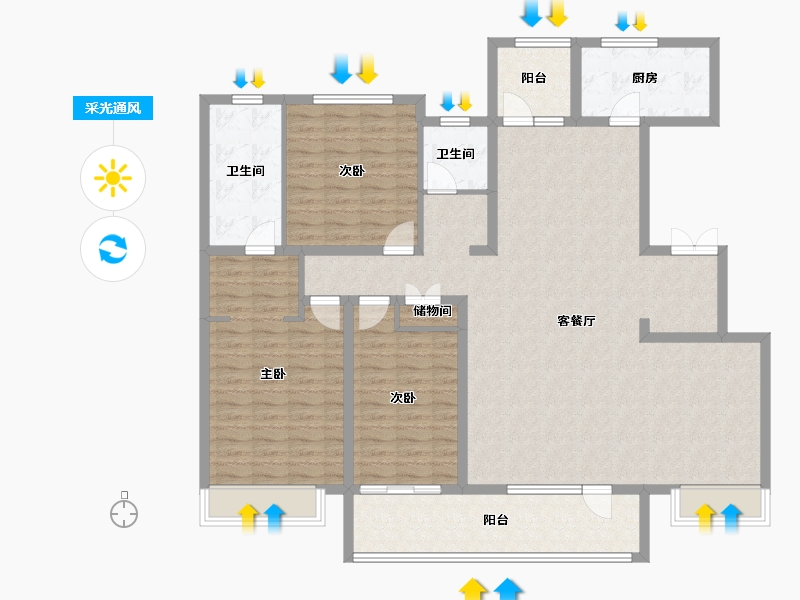 山东省-日照市-爱情芳华里-143.97-户型库-采光通风