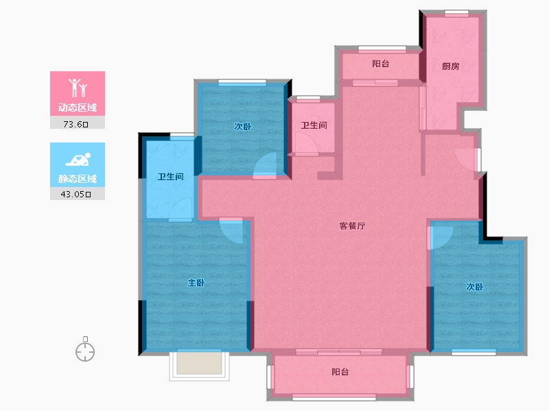 四川省-成都市-金樾府邸-104.36-户型库-动静分区