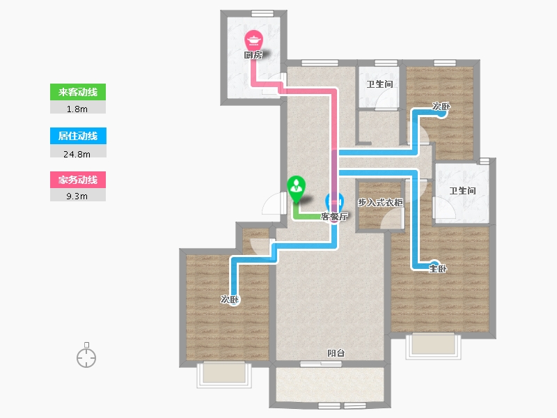 山东省-济宁市-天安芝兰公馆-111.00-户型库-动静线