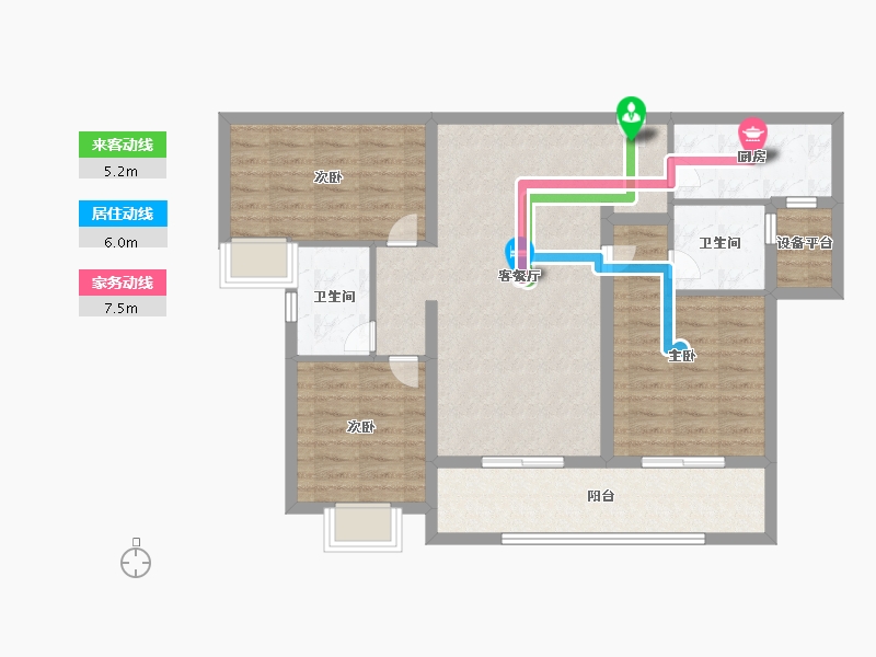 湖南省-长沙市-金茂建发观悦-90.99-户型库-动静线