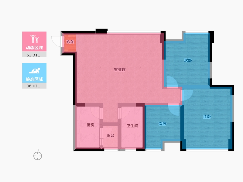 四川省-成都市-保利狮子湖红杉郡-77.91-户型库-动静分区