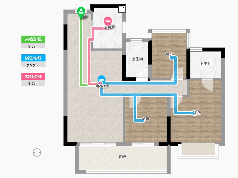 安徽省-合肥市-新城·云樾观棠-84.65-户型库-动静线