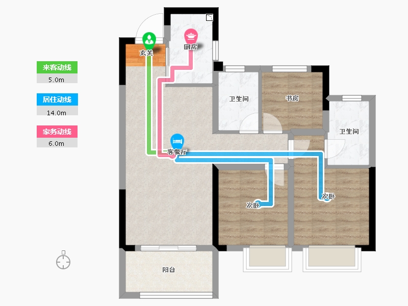 湖北省-武汉市-�吃没�府-73.60-户型库-动静线