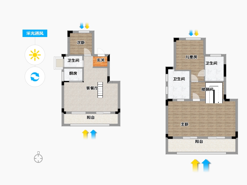 湖南省-长沙市-和泓桃李春风-120.14-户型库-采光通风