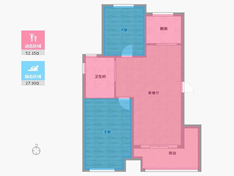 江苏省-无锡市-万科・新酩悦-72.00-户型库-动静分区