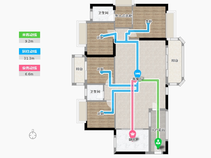 广东省-汕头市-君悦南湾-125.79-户型库-动静线