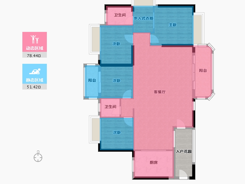 广东省-汕头市-君悦南湾-125.79-户型库-动静分区