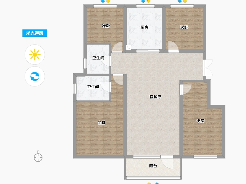 黑龙江省-哈尔滨市-华润置地・����御-108.06-户型库-采光通风