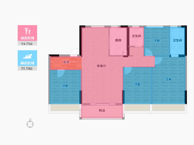 山东省-济宁市-碧桂园中央公园-104.25-户型库-动静分区