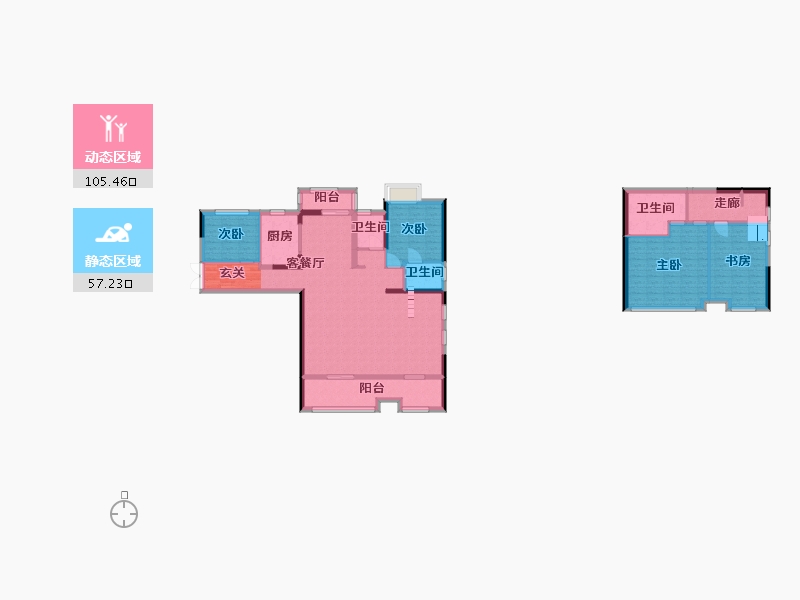 湖南省-长沙市-润和湘江天地-145.77-户型库-动静分区