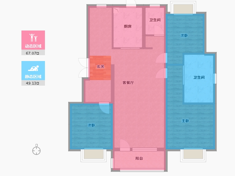 吉林省-长春市-华润置地长安里-104.01-户型库-动静分区