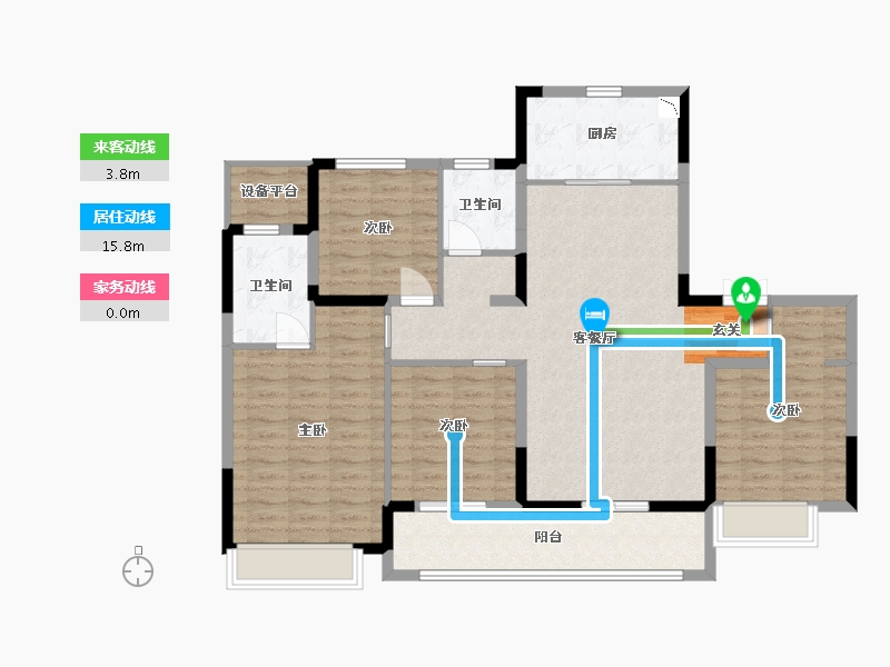 浙江省-嘉兴市-新希望锦麟澜湾-116.56-户型库-动静线