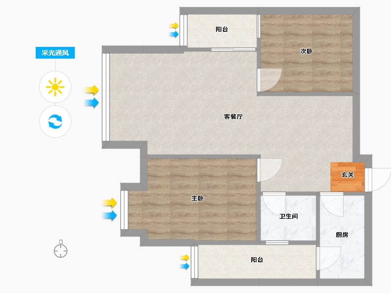 四川省-成都市-和贵・久居福-62.46-户型库-采光通风