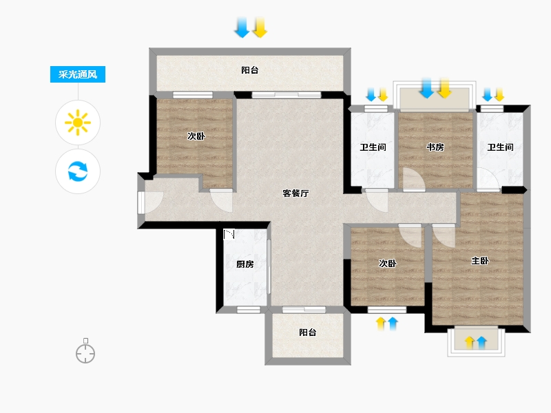 广西壮族自治区-南宁市-盛邦珑悦-92.04-户型库-采光通风