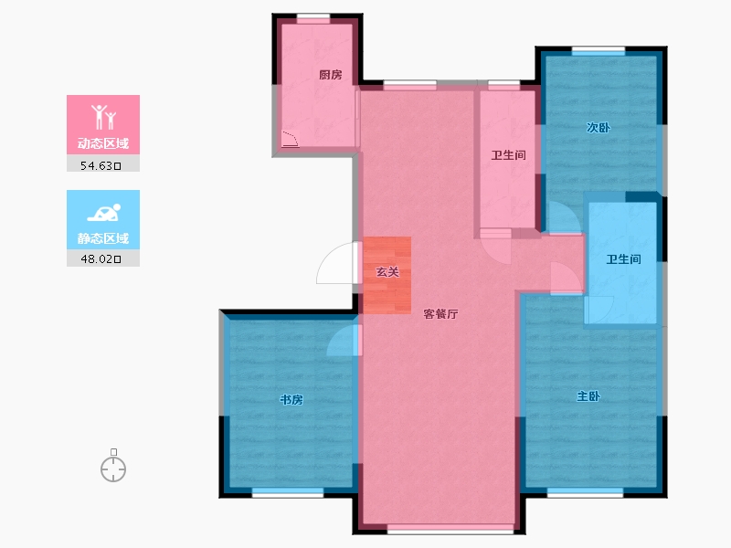 吉林省-长春市-南溪虹著-92.05-户型库-动静分区