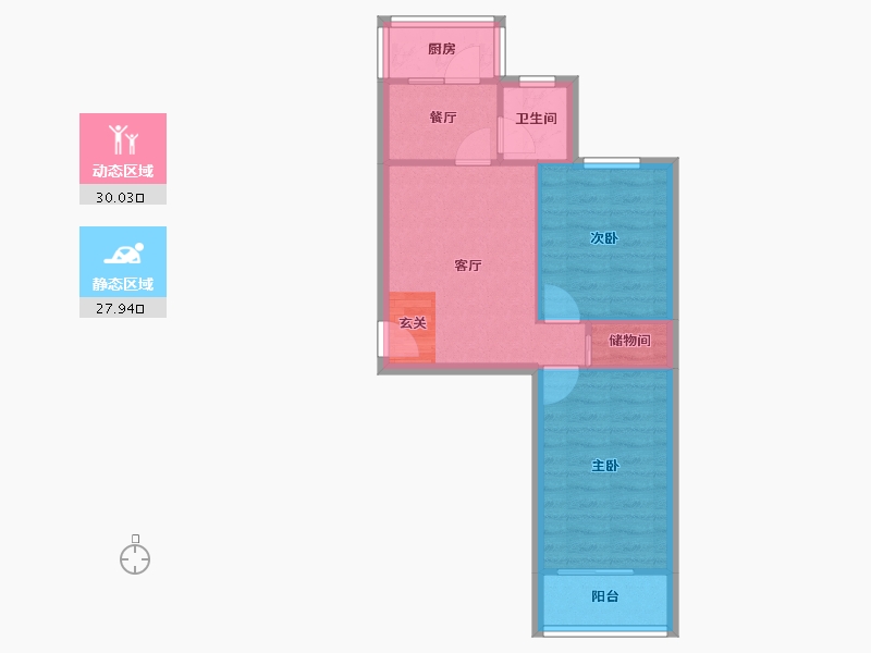 河北省-石家庄市-滨湖新村北-51.73-户型库-动静分区