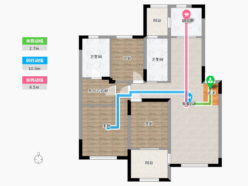 吉林省-长春市-龙翔国际观邸-105.00-户型库-动静线