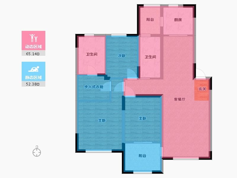 吉林省-长春市-龙翔国际观邸-105.00-户型库-动静分区