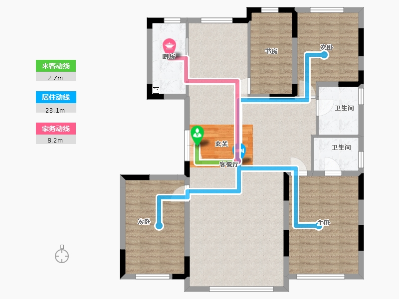 吉林省-长春市-中顺碧水园-119.48-户型库-动静线