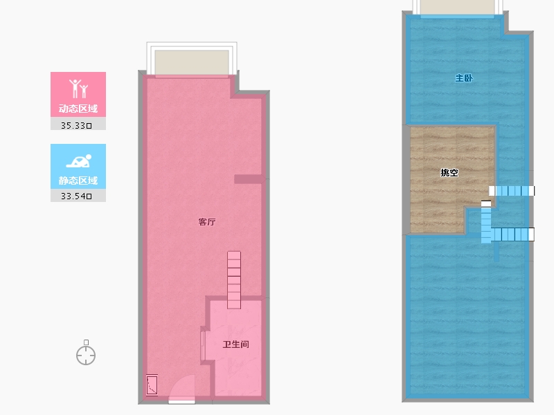 湖南省-长沙市-弘阳时光里-68.42-户型库-动静分区