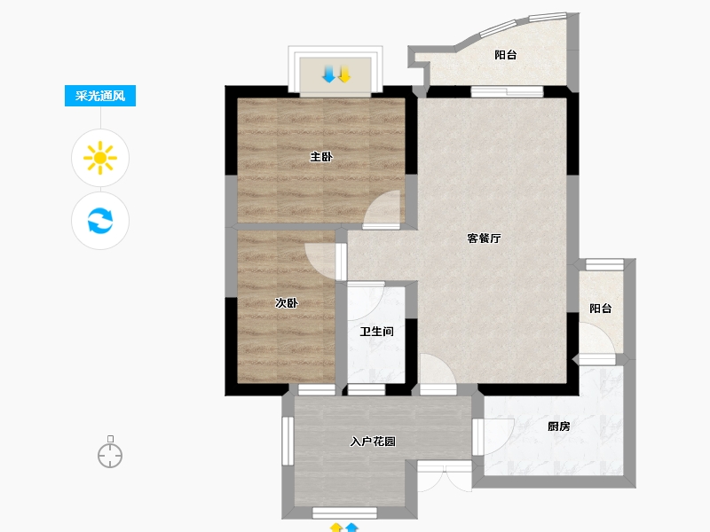 四川省-成都市-万达锦华城-59.28-户型库-采光通风