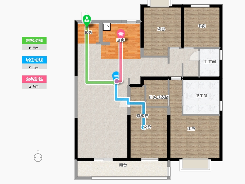 湖北省-武汉市-旭辉千山凌云-141.58-户型库-动静线