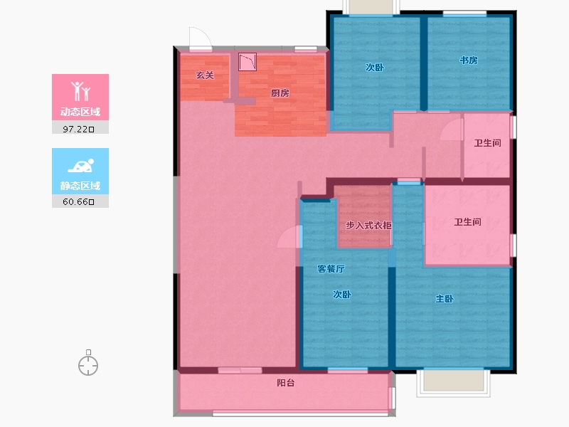 湖北省-武汉市-旭辉千山凌云-141.58-户型库-动静分区