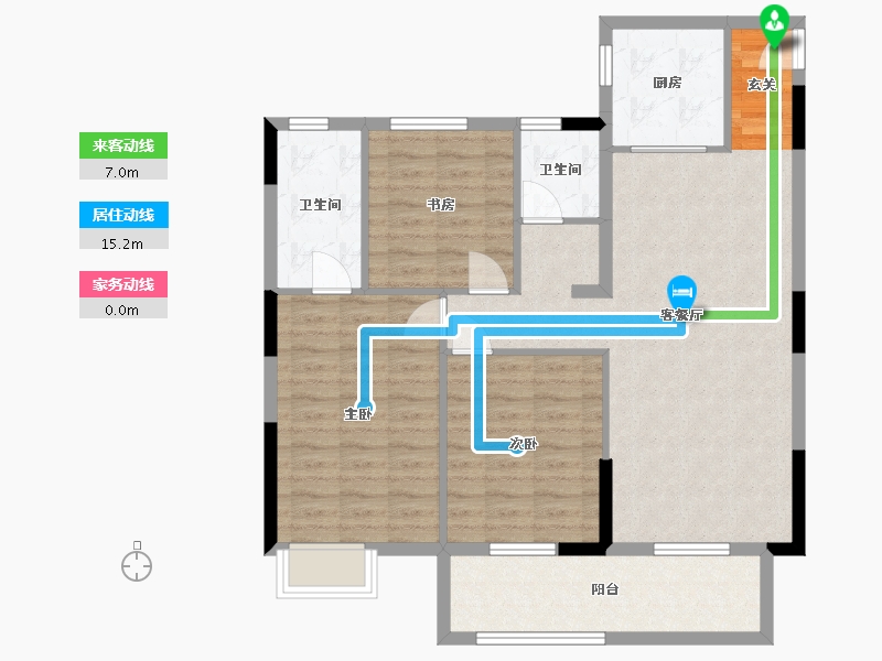 湖北省-武汉市-宝业星毓府-95.89-户型库-动静线