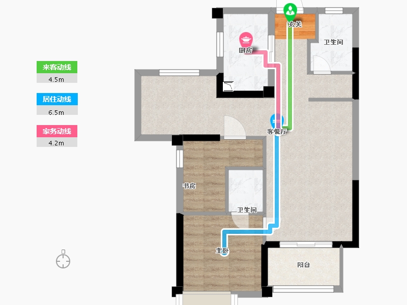 福建省-福州市-碧桂园・铂�h府-63.20-户型库-动静线