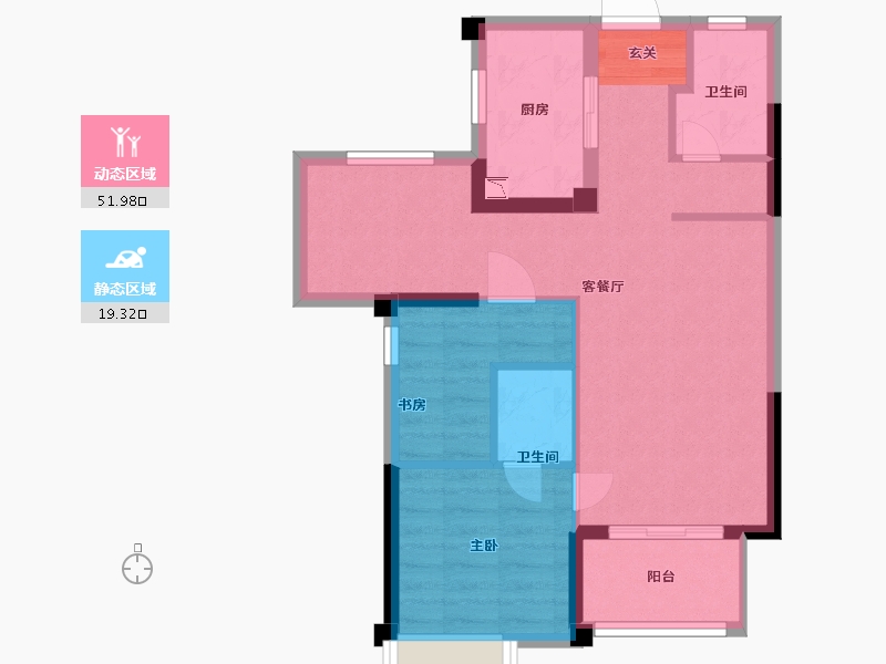 福建省-福州市-碧桂园・铂�h府-63.20-户型库-动静分区