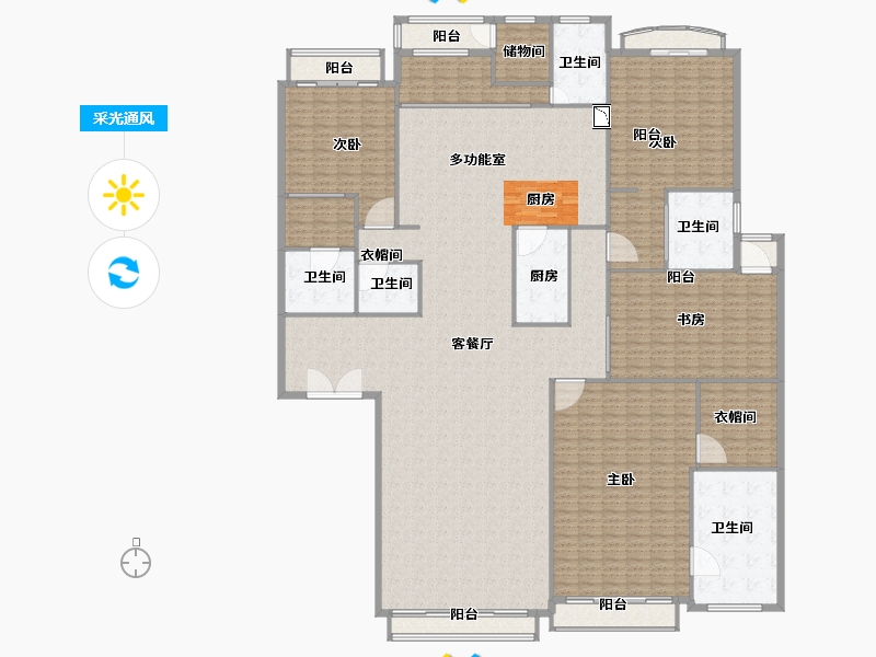 北京-北京市-星河湾朗园-375.33-户型库-采光通风