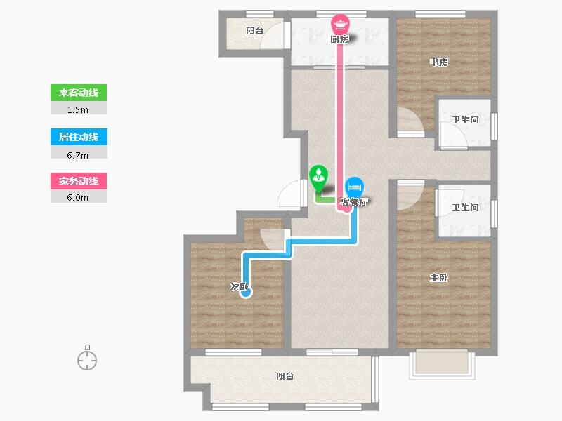 山东省-济宁市-泽缘名府-100.41-户型库-动静线