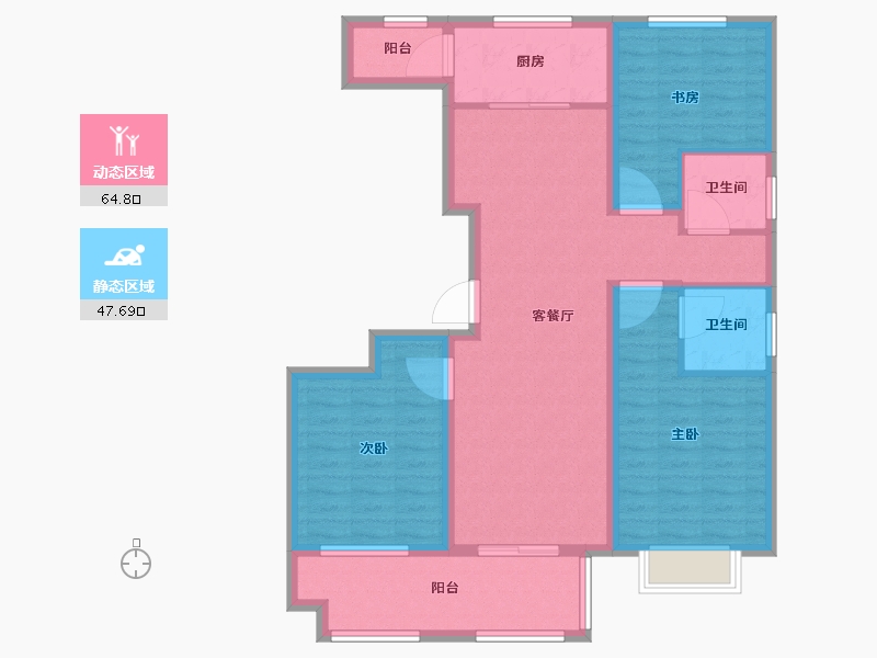 山东省-济宁市-泽缘名府-100.41-户型库-动静分区