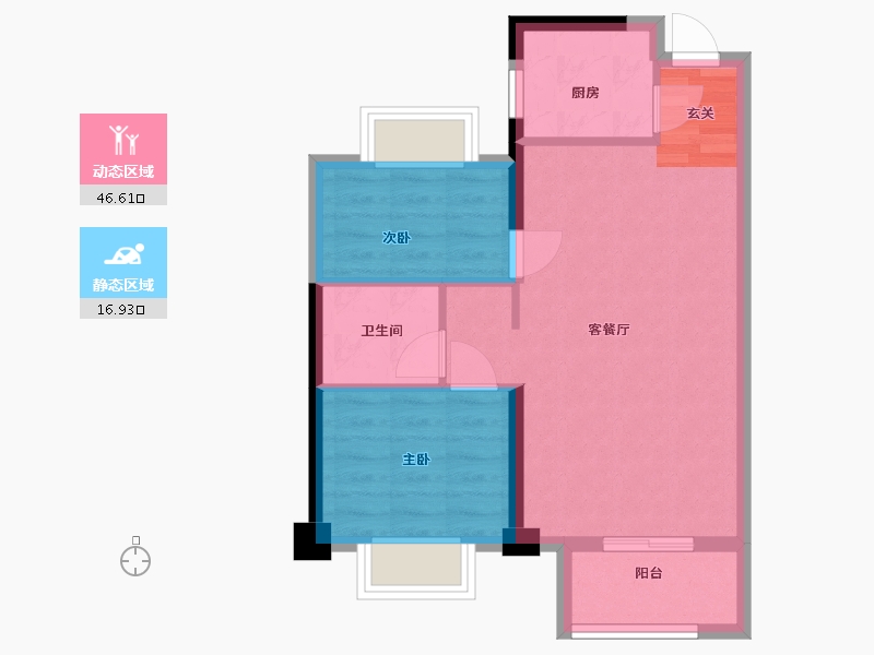 福建省-福州市-金辉优步悦山-56.90-户型库-动静分区