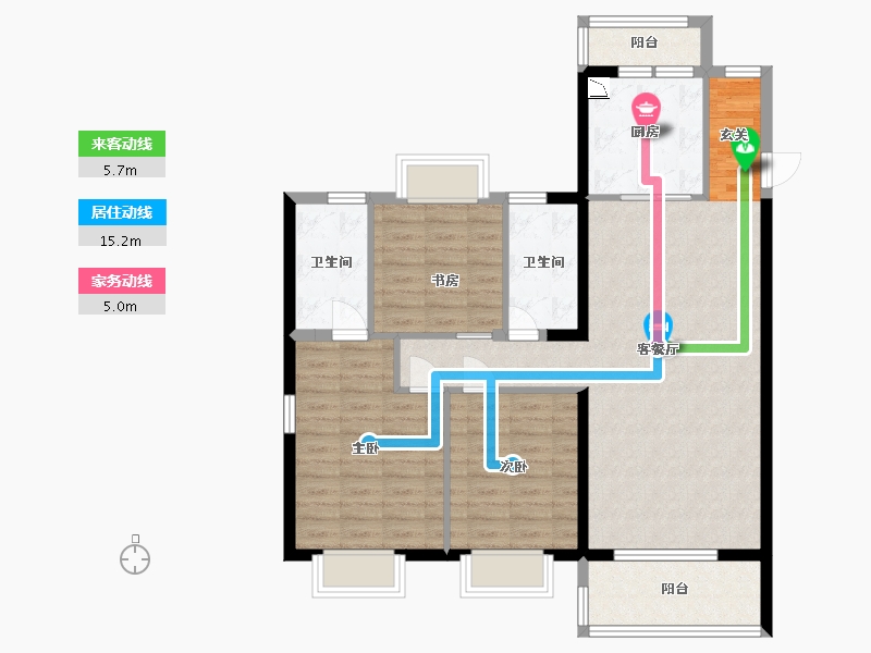 福建省-福州市-新力鼎新悦海湾-96.79-户型库-动静线