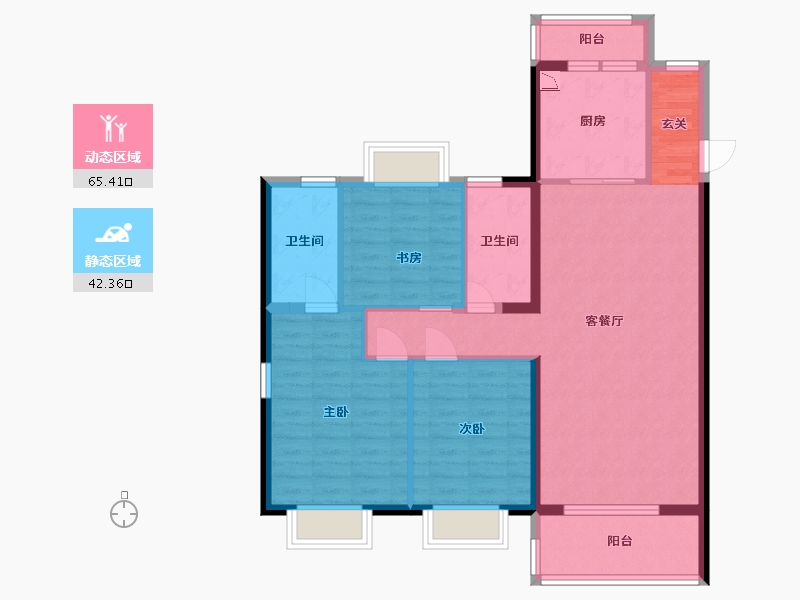 福建省-福州市-新力鼎新悦海湾-96.79-户型库-动静分区