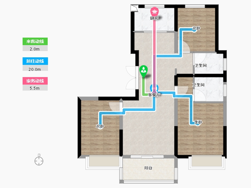 河南省-濮阳市-金域兰亭-88.94-户型库-动静线