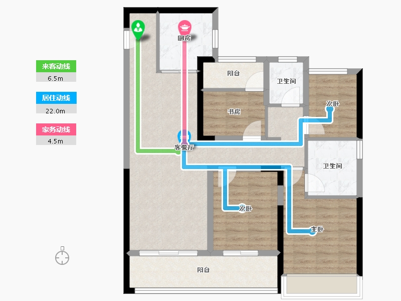 浙江省-温州市-铂雅名邸(三期)-91.79-户型库-动静线