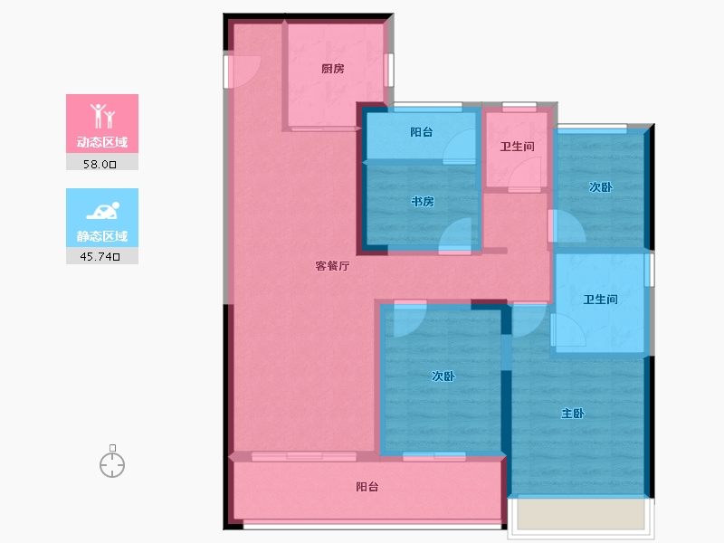 浙江省-温州市-铂雅名邸(三期)-91.79-户型库-动静分区