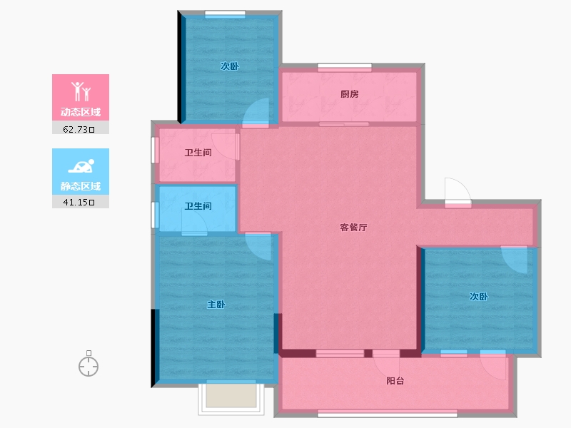 山东省-青岛市-银盛泰正阳府-93.20-户型库-动静分区