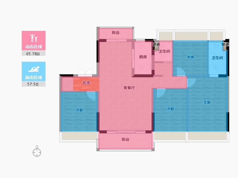 江苏省-南京市-碧桂园・泊云间-111.99-户型库-动静分区